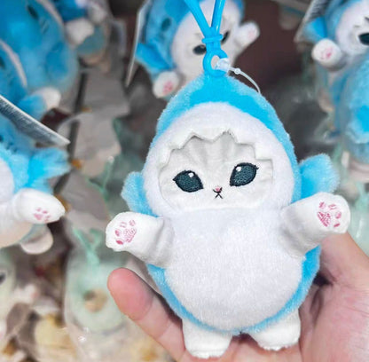 Miniso X Mofusand Ice Cream Special Colour Series | Mofusand Cat in Shark Costume Plush Doll Keychain - Kawaii items Room Decoration Doll