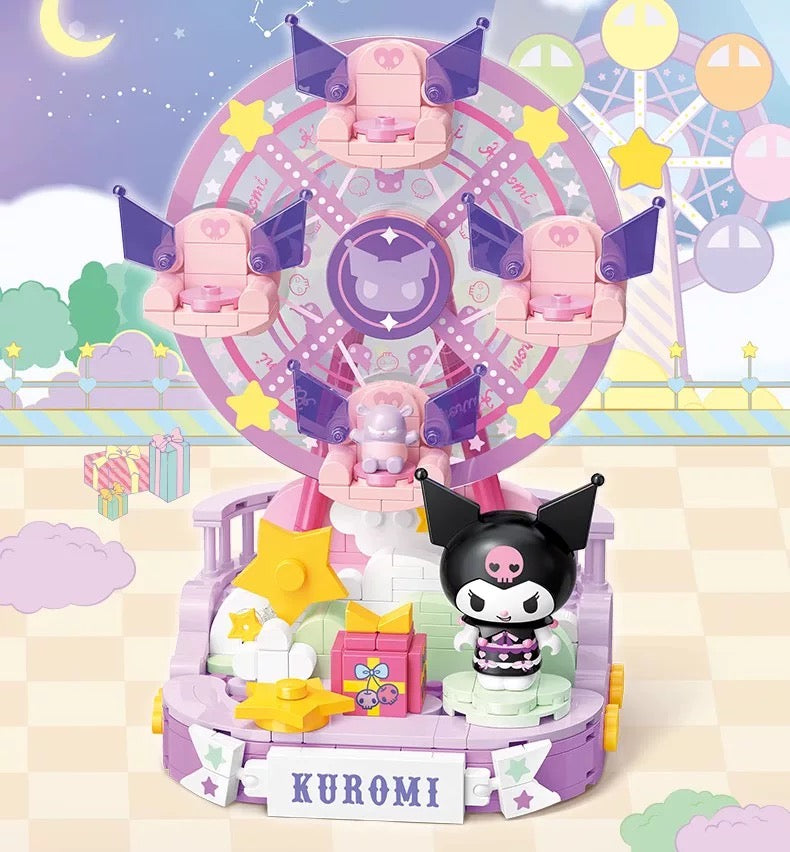 Top Toy x Sanrio Colorful Amusement Park Fair Rides | Kuromi Starry Ferris Wheel - Building Blocks Toy Collections