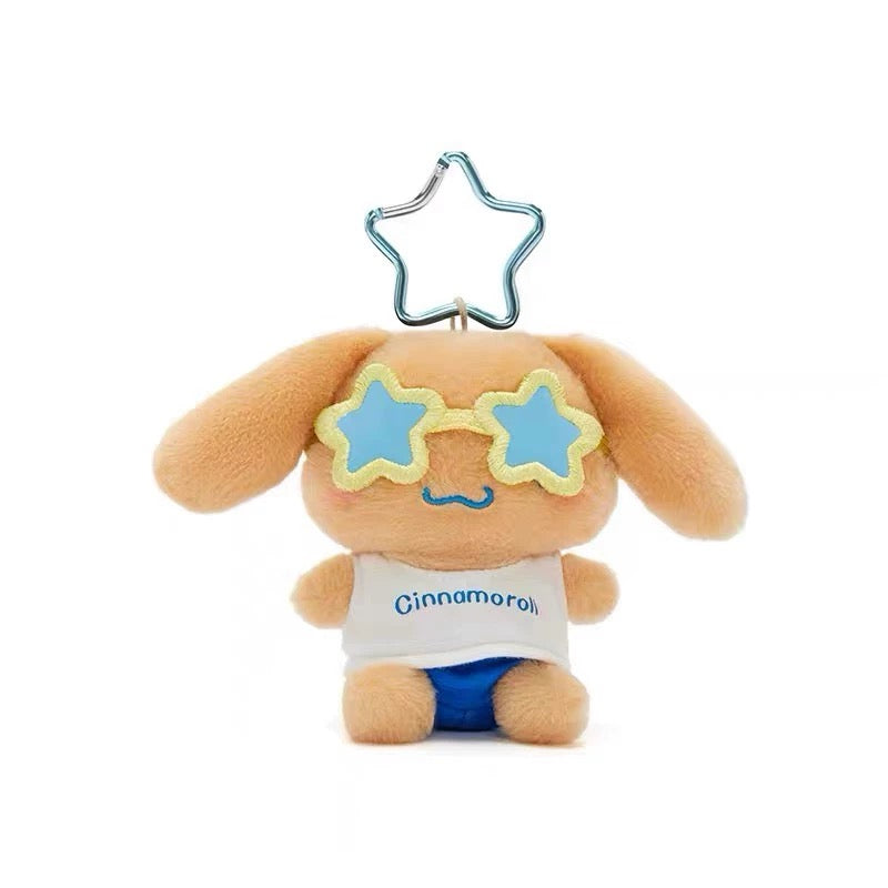 Japan Sanrio Sea Island Holiday | Hello Kitty My Melody Kuromi Cinnamoroll Pochacco - Mini Plush Doll keychain - KawaiiGiftLand