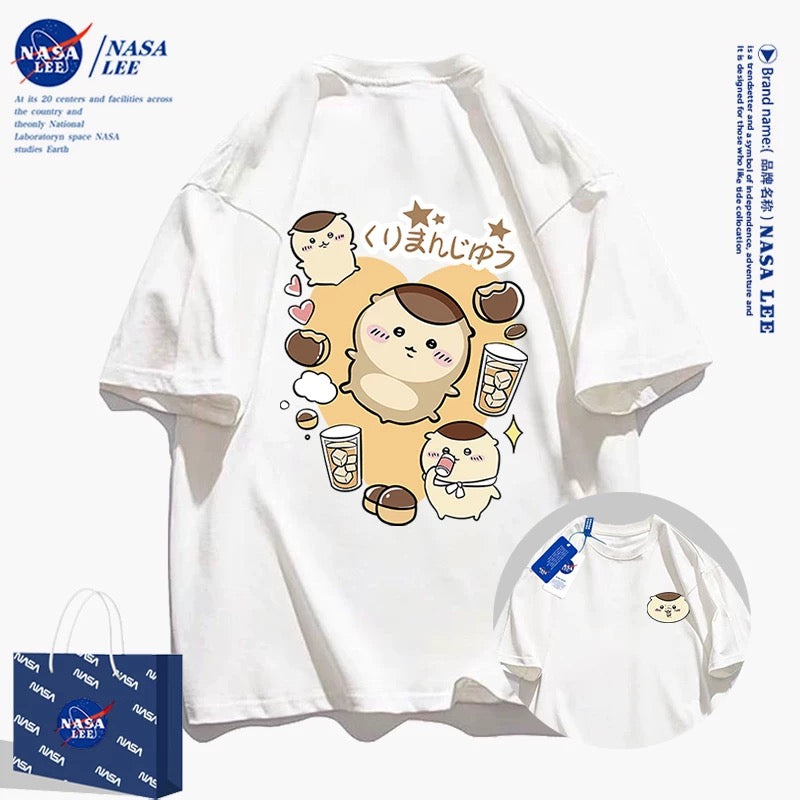Japanese Cartoon ChiiKawa Casual Style T-Shirt Series | Kurimanju Daily Front & Back - Kawaii Fashion Items