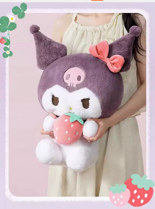 Sanrio Strawberry Big Plush Doll | My Melody Kuromi Cinnamoroll - 40cm tall Children Girlfriend Gift KawaiiGiftLand