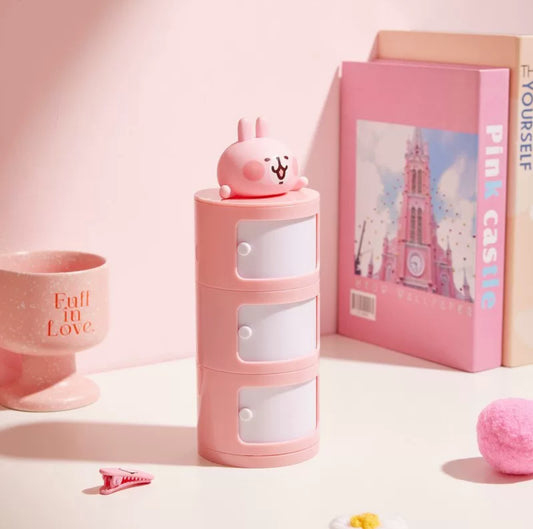 Kanahei X Miniso | 3 Layer Drawer Usagi Piske Pink Rabbit White Chicken -  Kawaii items Room Decoration