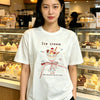 韓国ファッション かわいいスイーツスタイルTシャツシリーズ | 猫とアイスクリームカップ - かわいいファッションアイテム