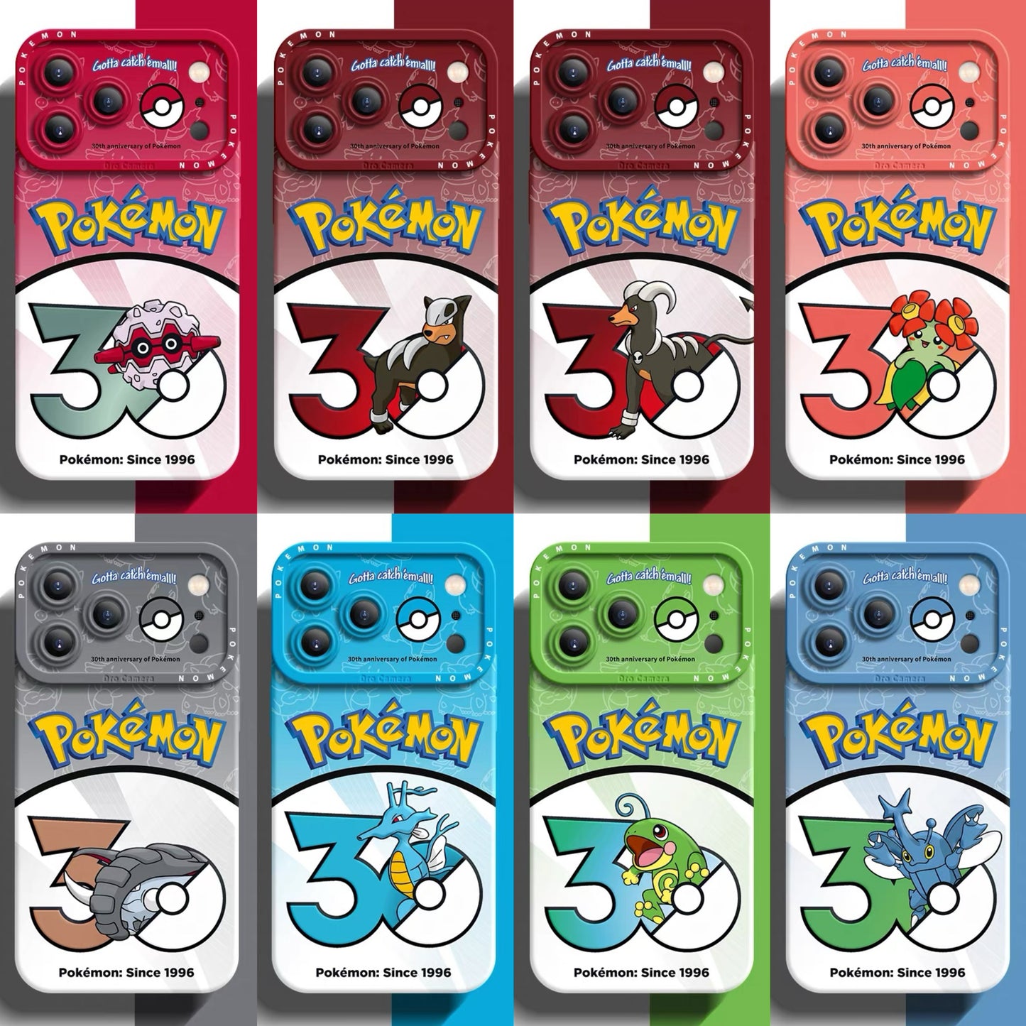 Japanese Cartoon Pokemon Silicone Case Pokemon 30 Anniversary Version Part12 | Forretress Houndour Houndoom Bellossom Donphan Kingdra Politoed Heracross - Phone Case Samsung Galaxy S26 S25 S24 S23 FE Ultra Edge