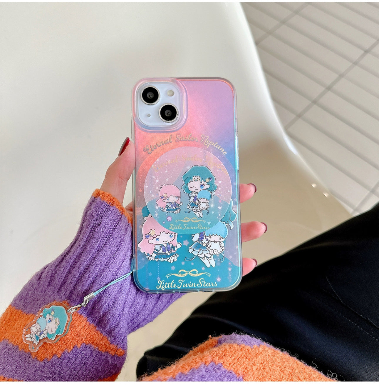 Japanese Cartoon Phone Stand | Laser Sailor Girl X Little Twin Stars Pochacco 