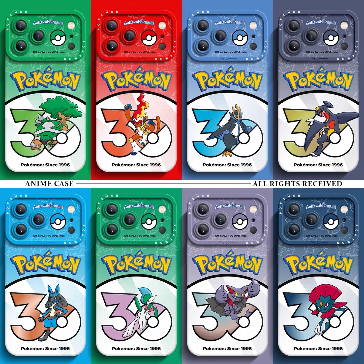 Japanese Cartoon Pokemon Silicone Case Pokemon 30 Anniversary Version Part16 | Torterra Infernape Empoleon Garchomp Lucario Gallade Gliscor Weavile 8 Styles - iPhone Case PLUS SE2 XS XR X 11 12 13 14 15 16 16e 17 17e Pro Promax 12mini 13mini