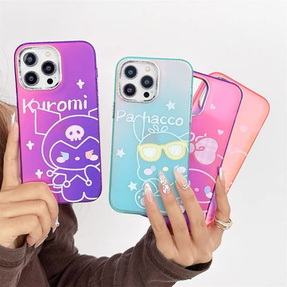 Japanese Cartoon Neon Style | KT MM KU PC - iPhone Case iPhone 11 12 13 14 15 Pro Promax