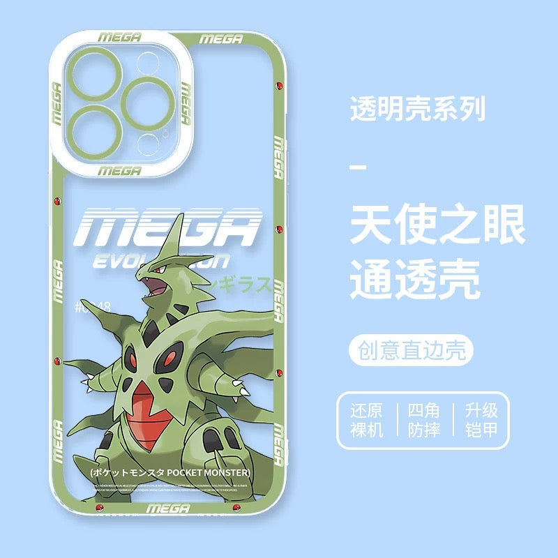 Japan Cartoon Pokemon Mega Evolution | Tyranitar - iPhone Case 6 7 8 PLUS SE2 XS XR X 11 12 13 14 15 16 16e Pro Promax 12mini 13mini