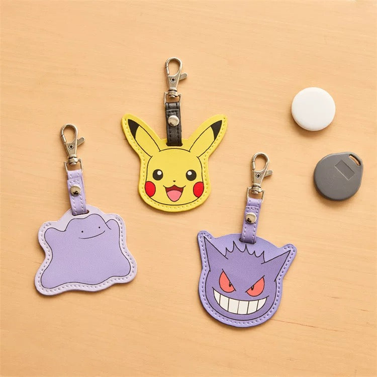 Japan Pokemon Leather Keychain | Pikachu Ditto Genger Key Holder - Kawaii Item Cute Accessories