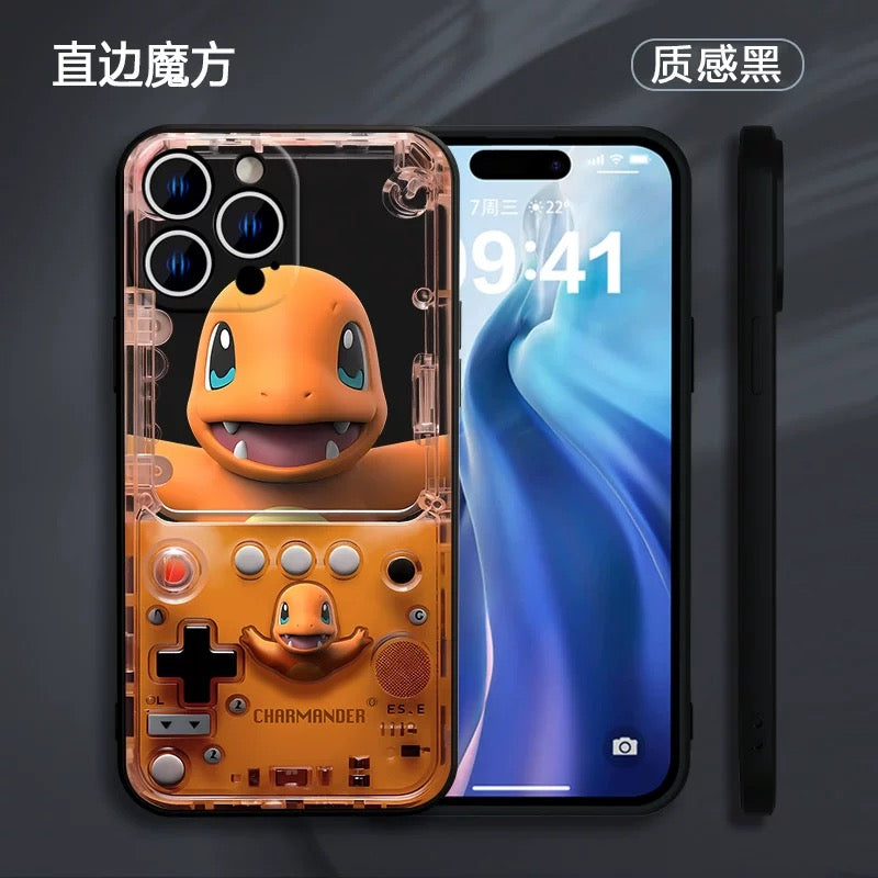 Japan Cartoon Pokemon Fun 3D Print Game Console Version Colour Silicone Case | Pikachu Bulbasaur Squirtle Charmander Psyduck Jigglypuff Eevee Gengar -  iPhone Case PLUS SE2 XS XR X 11 12 13 14 15 16 16e 17 17e Pro Promax 12mini 13mini