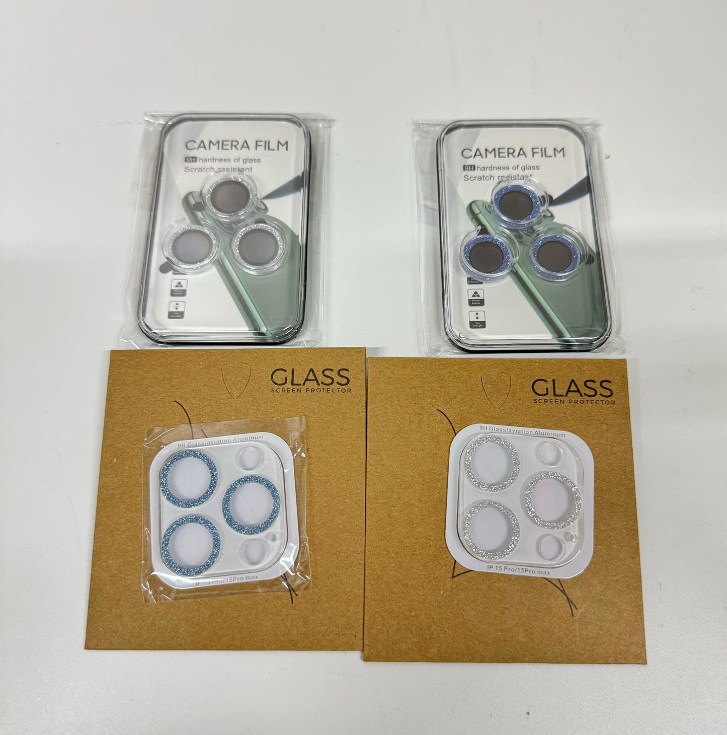 Glass Screen Protector for iPhone | Glitter Rainbow White Black Gold Pink Blue - iPhone PLUS 12 13 14 15 Pro Promax 12mini 13mini