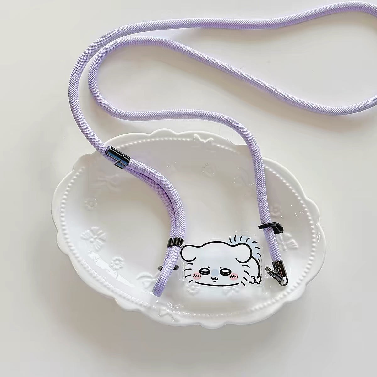 Japanese Cartoon Phone Back Clip with Phone Lanyard | Chiikawa Pink & Mint Green - for All Smart Phones (副本)