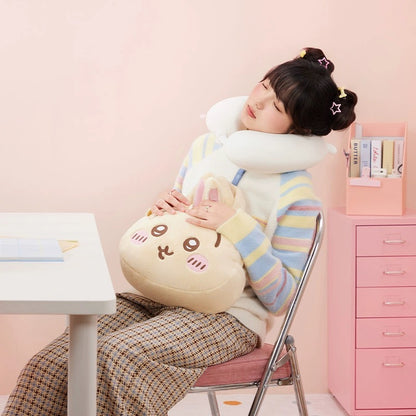 ChiiKawa X Miniso | ChiiKawa Hachiware Usagi Neck Pillow - Airplane Pillow Kawaii items Room Decoration