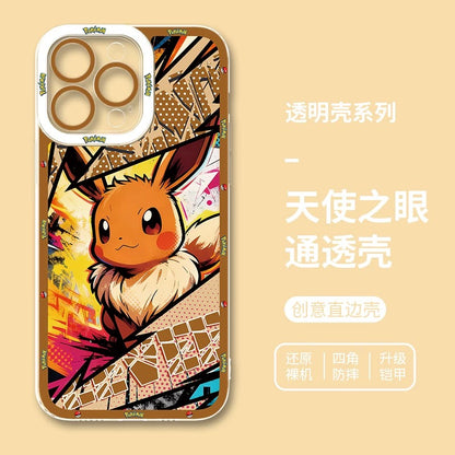 Japan Cartoon Pokemon Postal Street Style | Pikachu Gengar Squirtle Psyduck Mimikyu Bulbasaur Charmander Eevee - iPhone Case PLUS SE2 XS XR X 11 12 13 14 15 16 16e 17 17e Pro Promax 12mini 13mini