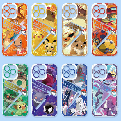 Japan Cartoon Pokemon Evolution Verison | Charmander Pichu Pikachu Eevee Dottler Grookey Gengar Duraludon Toxel Toxtricity - iPhone Case PLUS SE2 XS XR X 11 12 13 14 15 16 16e 17 17e Pro Promax 12mini 13mini