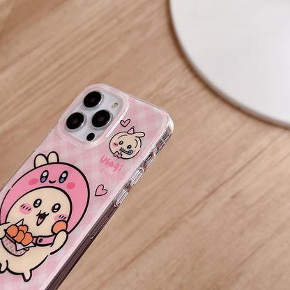 Japanese Cartoon ChiiKawa Hachiware Usagi X Kirby Hangyodon iPhone Case 11 12 13 14 15 Pro Promax