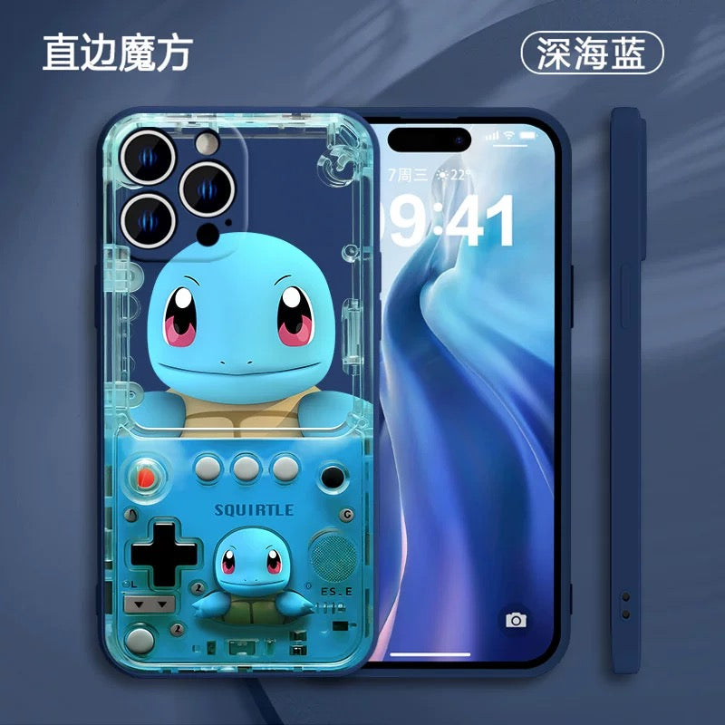 Japan Cartoon Pokemon Fun 3D Print Game Console Version Colour Silicone Case | Pikachu Bulbasaur Squirtle Charmander Psyduck Jigglypuff Eevee Gengar -  iPhone Case PLUS SE2 XS XR X 11 12 13 14 15 16 16e 17 17e Pro Promax 12mini 13mini