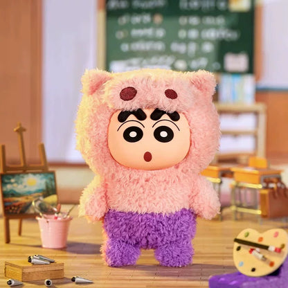Japanese Cartoon Crayon Shin-chan Cosplay Soft Plush Series | Dinosaur Buriburi Boochan Shiro- Vinyl Face Plush Doll Figure Keychain Collectable Toys Mystery Blind Box - KawaiiGiftLand