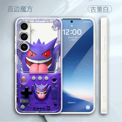 Japan Cartoon Pokemon Fun 3D Print Game Console Version Colour Silicon Case | Pikachu Bulbasaur Squirtle Charmander Psyduck Jigglypuff Eevee Gengar - Phone Case Samsung Galaxy S26 S25 S24 S23 S22 S21 FE Ultra Edge