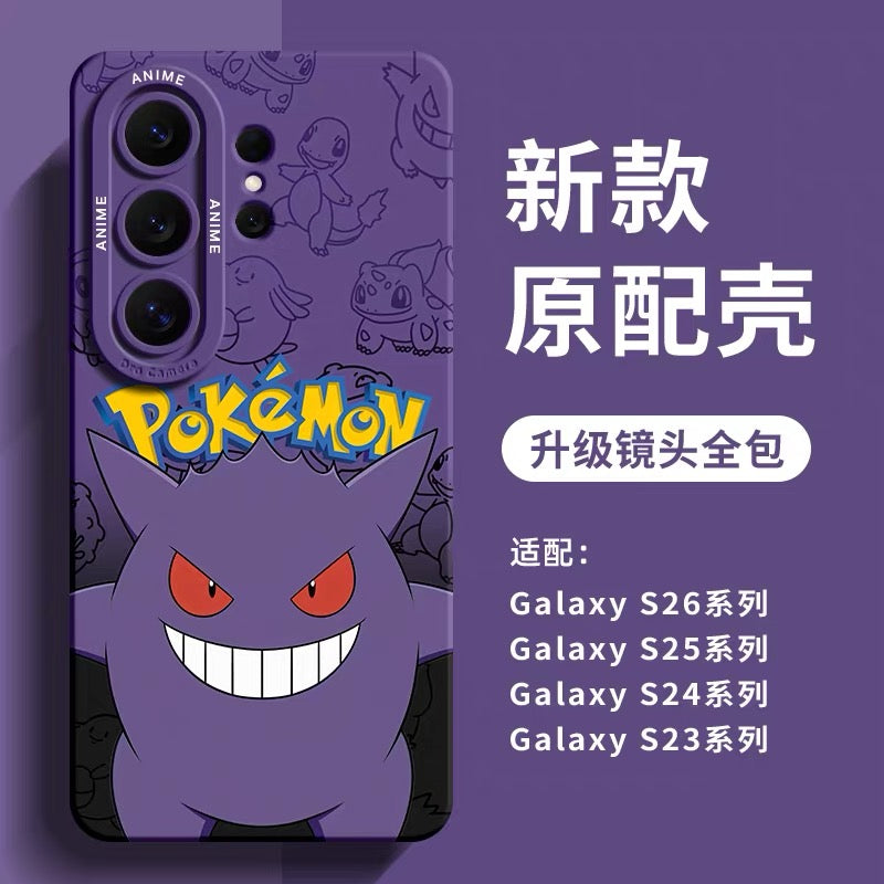 Japanese Cartoon Pokemon Silicone Case | Pikachu Squirtle Bulbasaur Charmander Gengar Psyduck Snoriax Charizard  - Phone Case Samsung Galaxy S26 S25 S24 S23 FE Ultra Edge