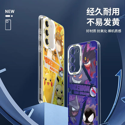 Japan Cartoon Pokemon Evolution Drawing Version | Pikachu Gengar Squartle - Phone Case Samsung Galaxy S26 S25 S24 S23 S22 S21 FE Ultra Edge