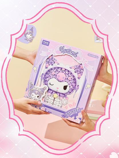 Sanrio Romantic Preserved Flowers Mini Blocks Set | My Melody Kuromi - Can Change Wink Face Limited Edition Mini Building Blocks Toy Collections