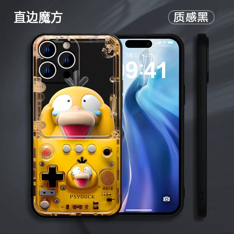 Japan Cartoon Pokemon Fun 3D Print Game Console Version Colour Silicone Case | Pikachu Bulbasaur Squirtle Charmander Psyduck Jigglypuff Eevee Gengar -  iPhone Case PLUS SE2 XS XR X 11 12 13 14 15 16 16e 17 17e Pro Promax 12mini 13mini