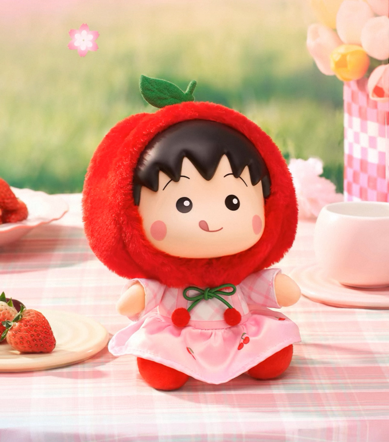 Chibi Maruko Chan Spring Lovely Day Part 1 Series Vinyl Plush Doll | Cherry Crab Cuttlefish Octopus Rabbit - Vinyl Face Plush Doll Figure Keychain Collectable Toys Mystery Blind Box KawaiiGiftLand