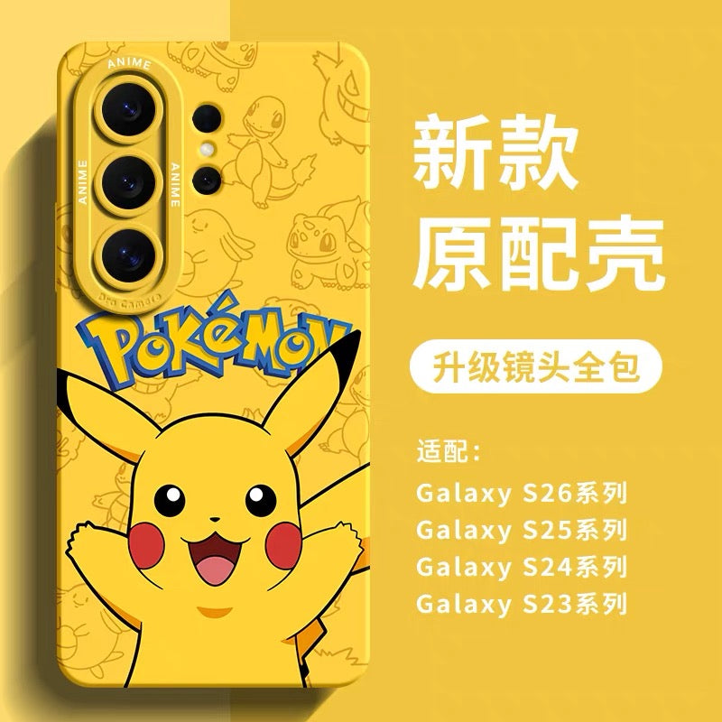 Japanese Cartoon Pokemon Silicone Case | Pikachu Squirtle Bulbasaur Charmander Gengar Psyduck Snoriax Charizard  - Phone Case Samsung Galaxy S26 S25 S24 S23 FE Ultra Edge
