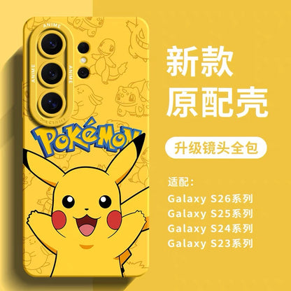 Japanese Cartoon Pokemon Silicone Case | Pikachu Squirtle Bulbasaur Charmander Gengar Psyduck Snoriax Charizard  - Phone Case Samsung Galaxy S26 S25 S24 S23 FE Ultra Edge