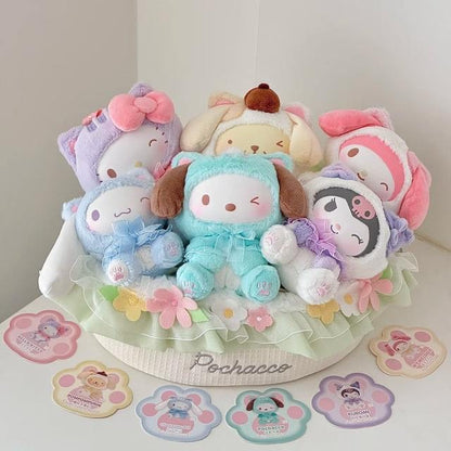 TTopToy Sanrio Characters Play with Kittens | Hello Kitty My Melody Kuromi Cinnamoroll Pompompurin Pochacco Pastel Cat - Collectable Toys Mystery Blind Box