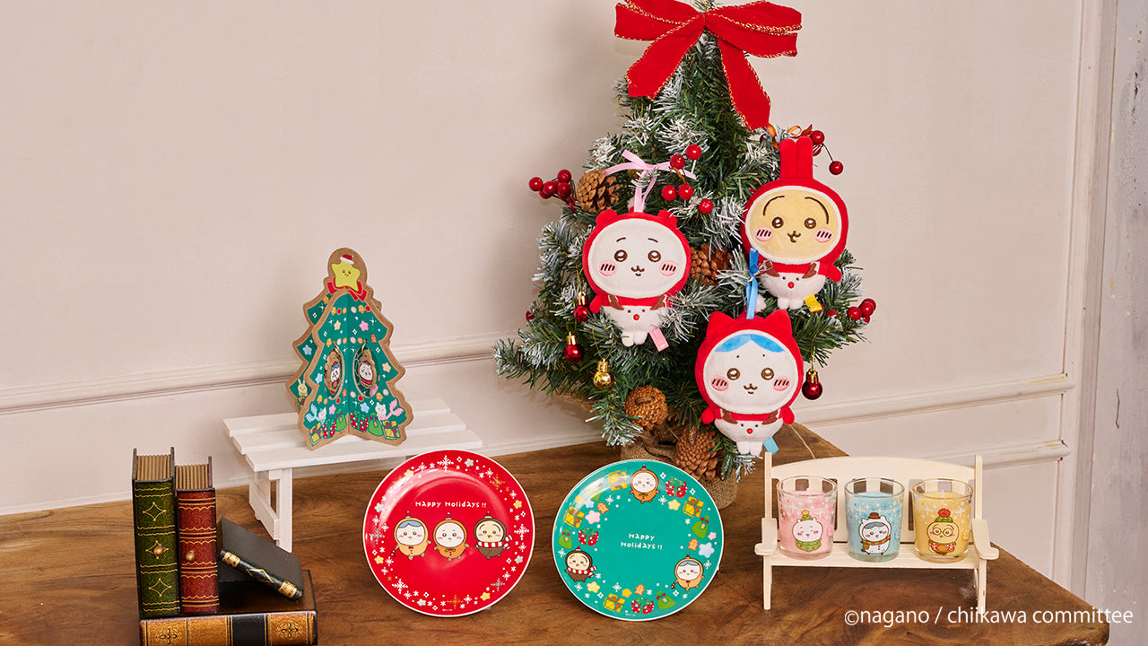 Japan ChiiKawa Christmas X Convenience Store Lottery | Prize A B C D E - ChiiKawa Hachiware Usagi Momonga Kurimanju Giant Plush Doll Cushion Keychain Plate Candle Crystal Ball Kawaii items Room Decoration