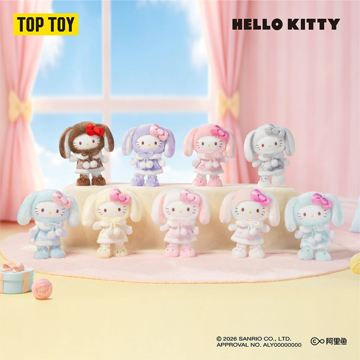 TOPTOY x Sanrio Hello Kitty | Lop Ear Bunny Series - Plush Vinly Keychain Pendant Blind Box