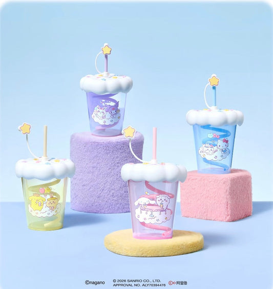 ChiiKawa X Miniso X Sanrio Series | ChiiKawa Hachiware Usagi Momonga Cute Icon Drink Cup With Straw - Kawaii Items Room Decoration