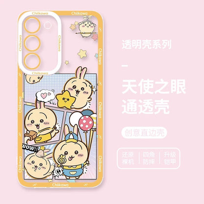 Japanese Cartoon Comic Outing Version | Chiikawa Hachiware Usagi Momonga - Phone Case Samsung Galaxy S26 S25 S24 S23 S22 S21 FE Ultra Edge