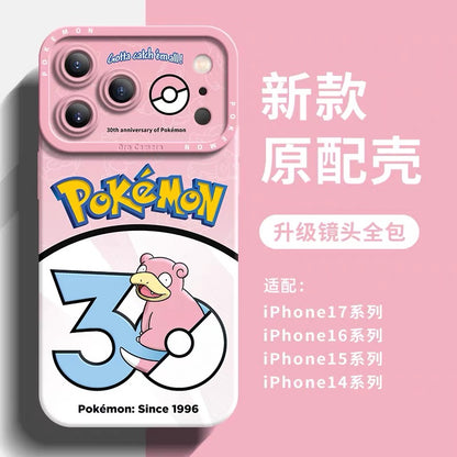 Japanese Cartoon Pokemon Silicone Case Pokemon 30 Anniversary Version Part1 | Bulbasaur Charmander Squirtle Pikachu Psyduck Ditto Slowpoke Gastly 8 Styles - iPhone Case PLUS SE2 XS XR X 11 12 13 14 15 16 16e 17 17e Pro Promax 12mini 13mini