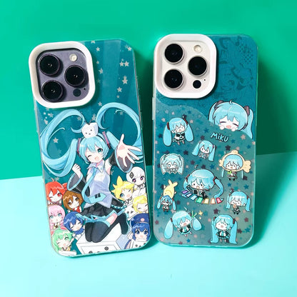 Japan Characters Miku Fan Works Part 1 Laser Case | World Project Sekai Group & Cute Emo Styles - iPhone Case 11 12 13 14 15 16 16e 17 17e Pro Promax