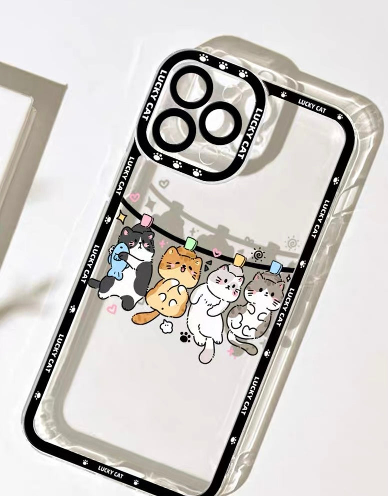 Lovely Cats Hanging iPhone Case 6 7 8 PLUS SE2 XS XR X 11 12 13 14 15 Pro Promax 12mini 13min