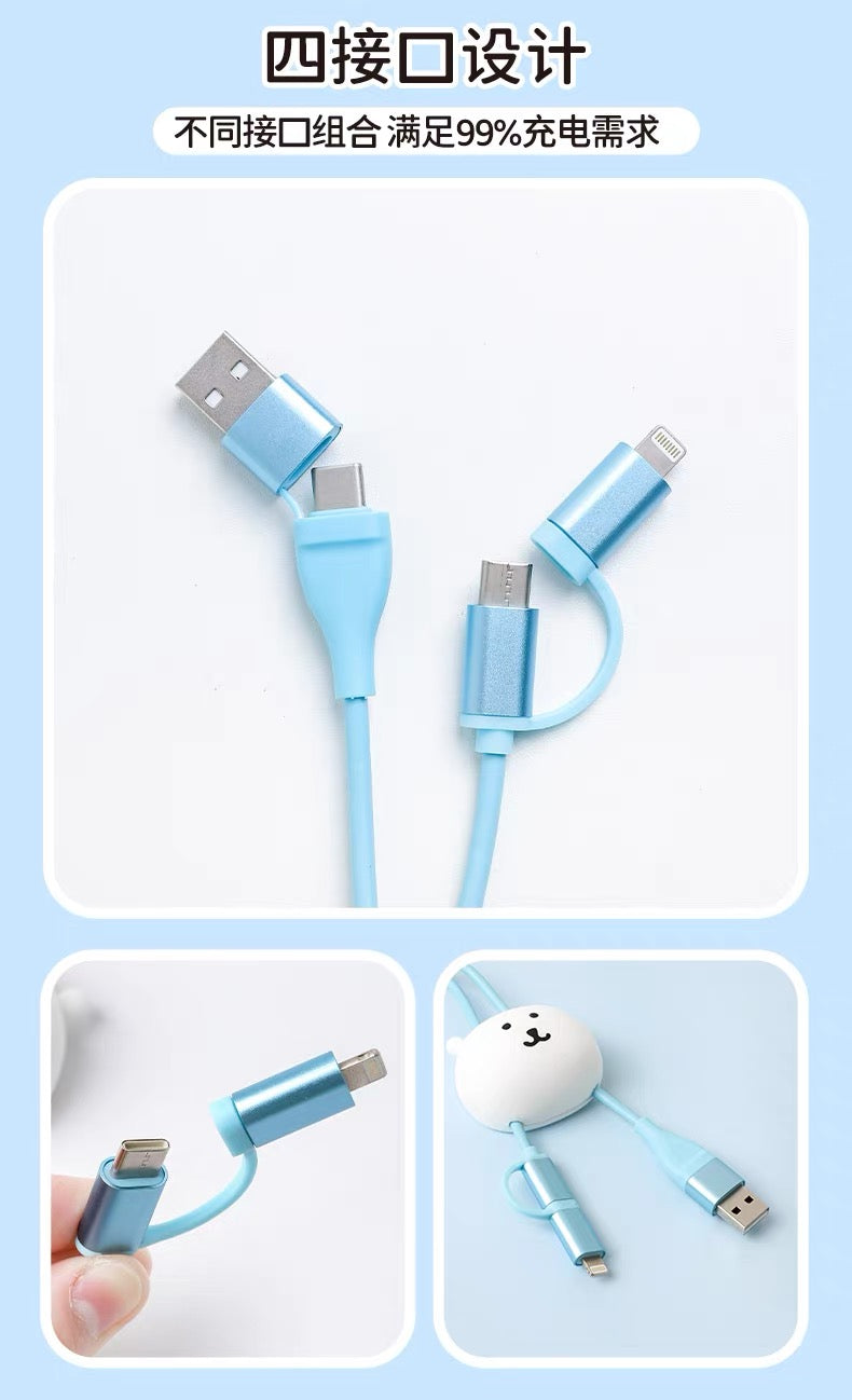 Miniso Joker Bear | 3A Fast Charging Type-C & Lightning Data Cable