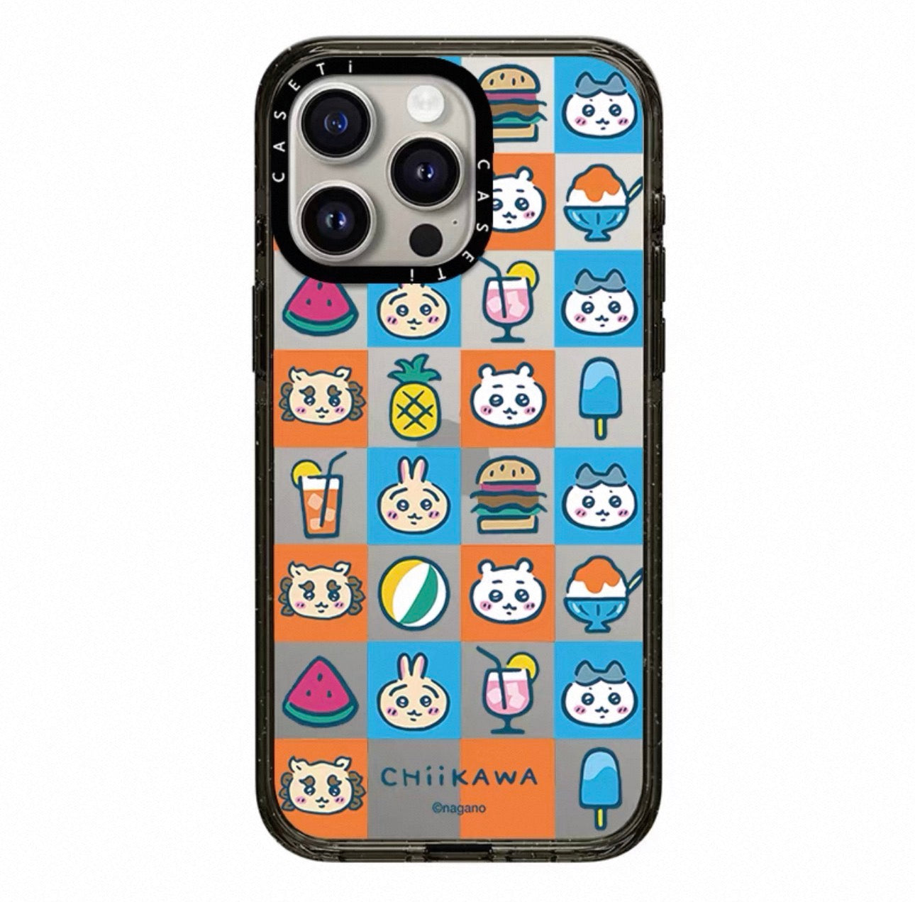 Japanese Cartoon ChiiKawa Clear with Transparent Black Frame Phone Case | ChiiKawa Hachiware Usagi Summer Time Party Part1 6 Styles - iPhone Case 12 13 14 15 16 17 Pro Promax