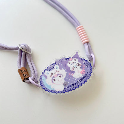 Japanese Cartoon ChiiKawa Phone Back Clip with Phone Lanyard | Kitty Chiikawa Cinnamoroll Hachiware Pompompurin Usagi Kuromi Momonga Melody Crab - for All Smart Phones