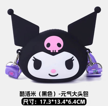 Japan Sanrio Silicone Big Head Shoulder Bag | Hello Kitty My Melody Kuromi Cinnamoroll -  Kawaii Bag Birthday Girlfriend Children Gift