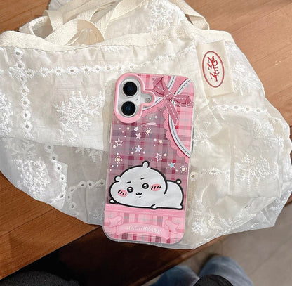Japanese Cartoon ChiiKawa Go Round Laser Case | Merry Go Round with Chiikawa Hachiware Usagi - iPhone Case Plus SE2 11 12 13 14 15 16 16e 17 17e Pro Promax 12mini 13mini (副本)