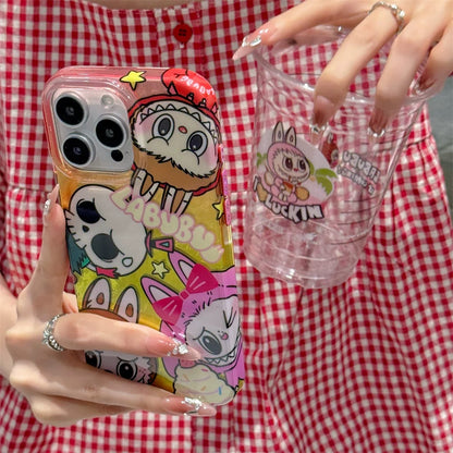 Cute Cartoon Labubu Vacations with friends | Summer Camping Tycoco  - iPhone Case 13 14 15 16 Pro Promax