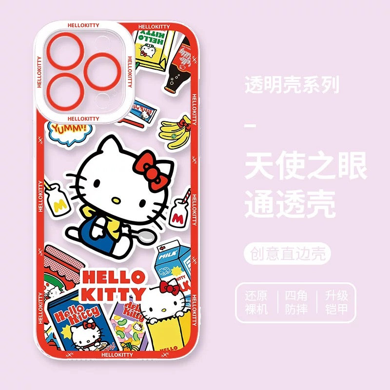 Japanese Cartoon Hello Kitty | Vintage Kitty Pink Version - iPhone Case PLUS SE2 XS XR X 11 12 13 14 15 16 16e 17 17e Pro Promax 12mini 13mini