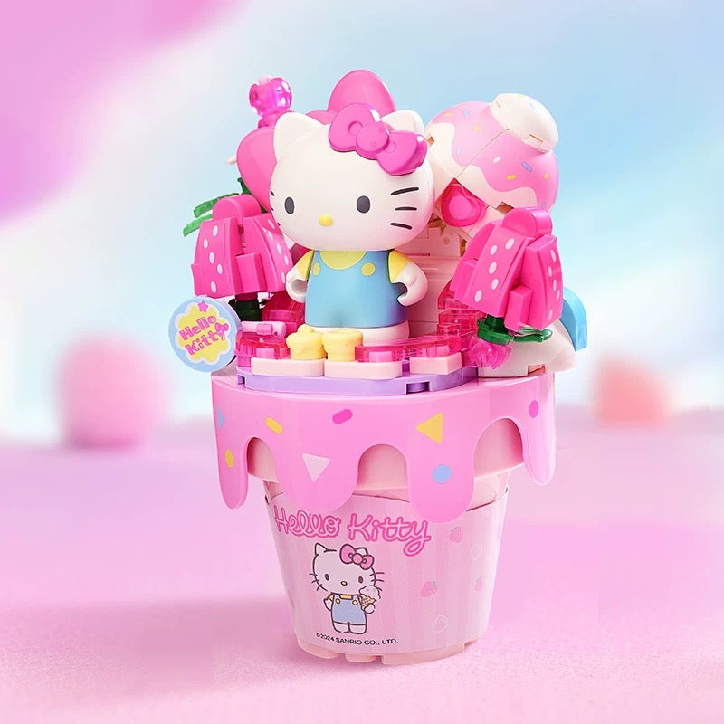 Sanrio Dessert Ice Cream Cone | Hello Kitty My Melody Kuromi Cinnamoroll Pompompurin Pochacco - Building Blocks Toy Collections