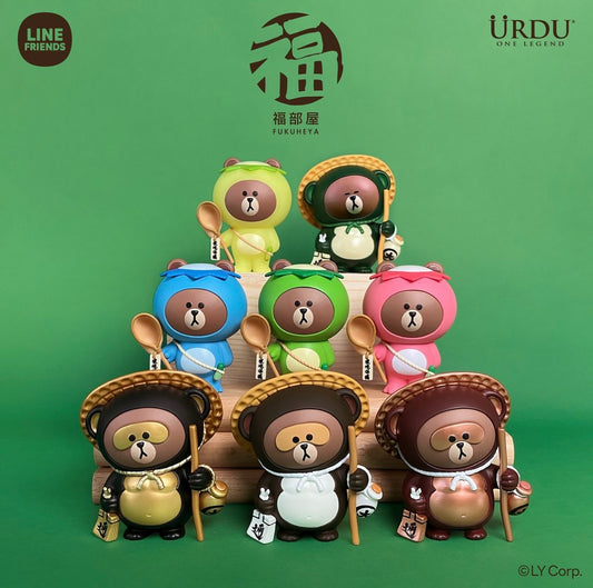 Line friends meets FUKUHEYA-BROWN Series 2 | Tanuki & Kappa Brown - 10cm collectible figure Limited Edition Mystery Blind Box