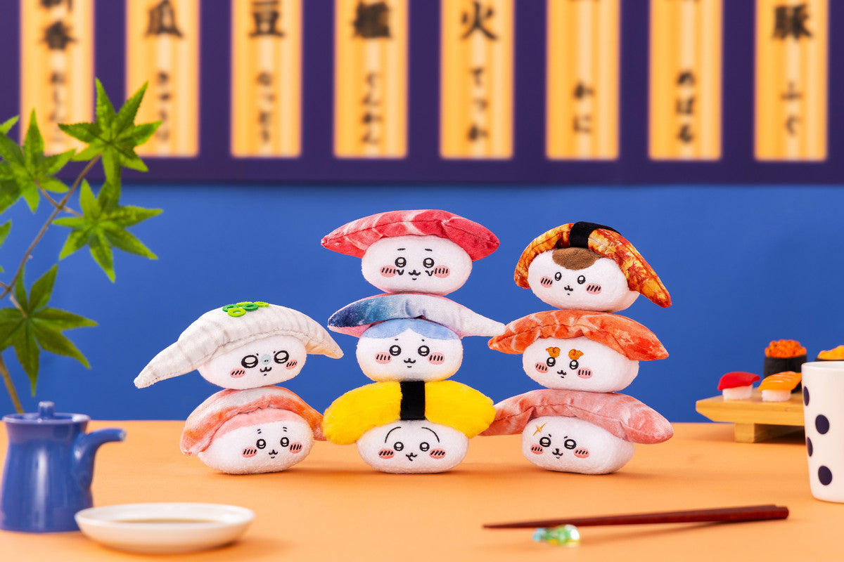 Japan ChiiKawa Sushi Lottery Serise | ChiiKawa Hachiware Usagi Momonga Kurimanju Rakko Shisa Crab - Mini Plush Doll 10cm Kawaii Room Decoration