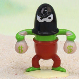 Life of Fish Series - Thief fish alloy figure in black mask carrying money bags