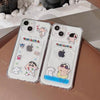 日本の漫画クレヨンしんちゃん写真ホルダー | 水着＆パジャマ - iPhoneケース PLUS X 11 12 13 14 15 16 Pro Promax